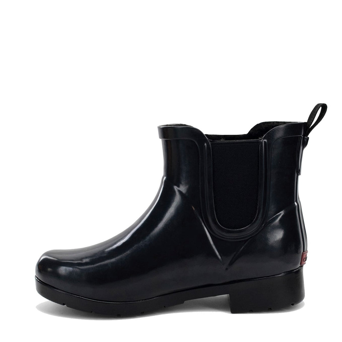 Delridge Faux Fur Chelsea Rain Boot - Black