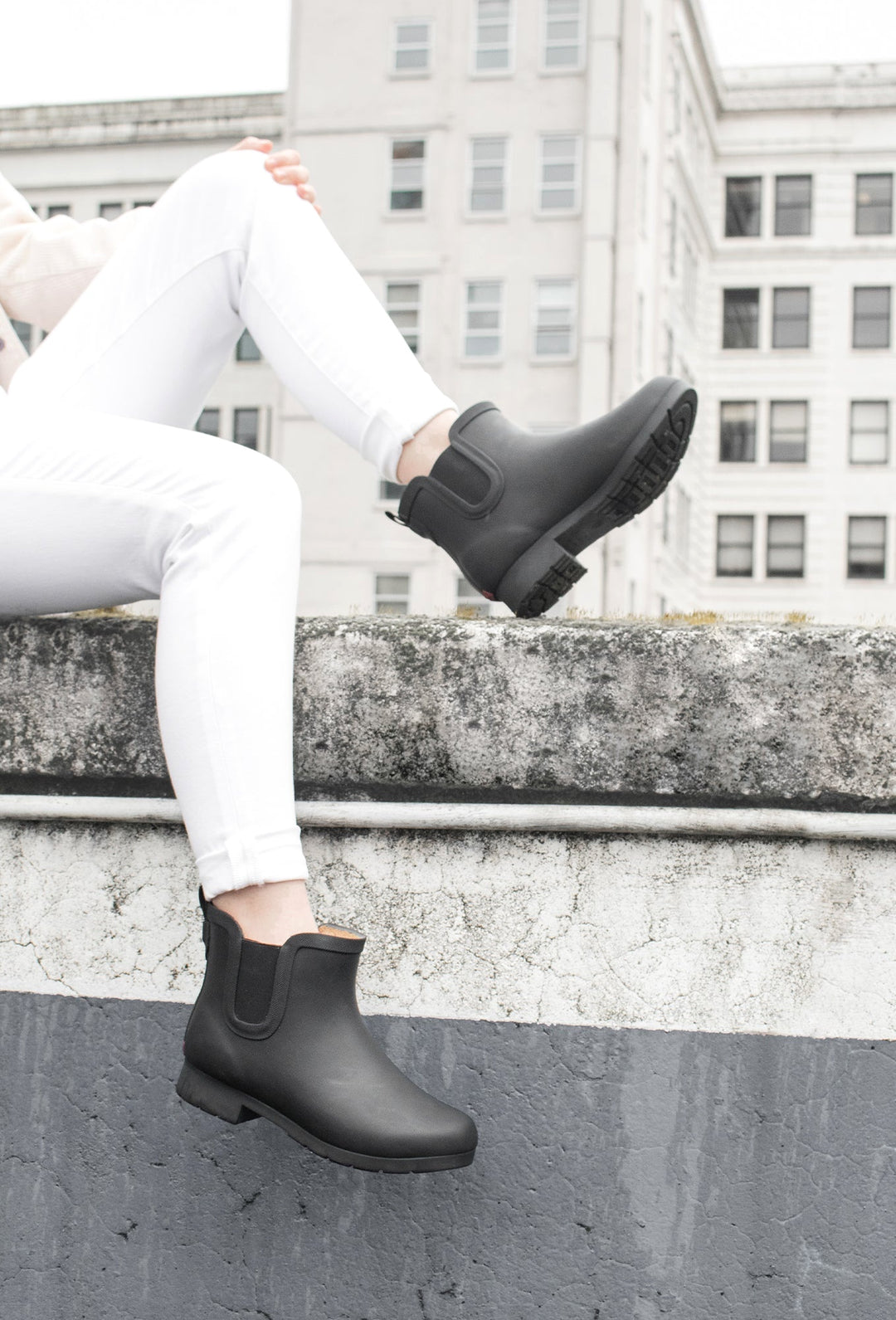 Delridge Faux Fur Chelsea Rain Boot - Black