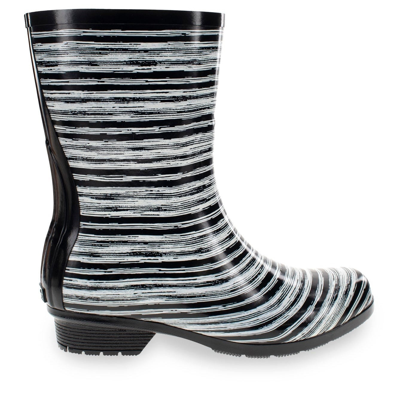 Gloss Drybrush Mid Rain Boot - Black