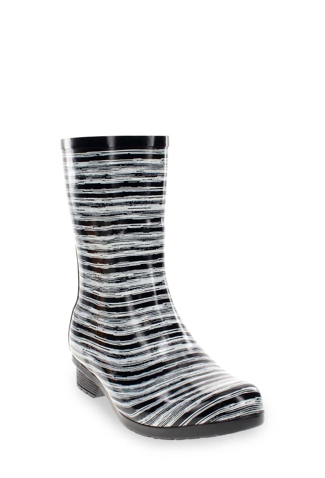 Gloss Drybrush Mid Rain Boot - Black