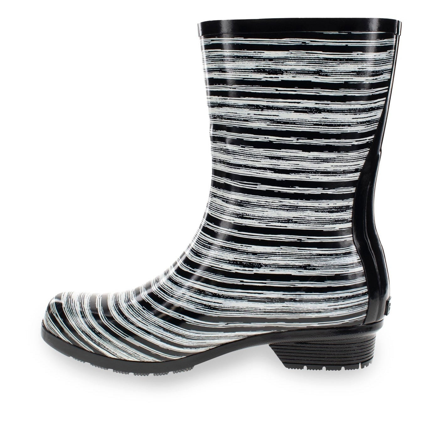 Gloss Drybrush Mid Rain Boot - Black