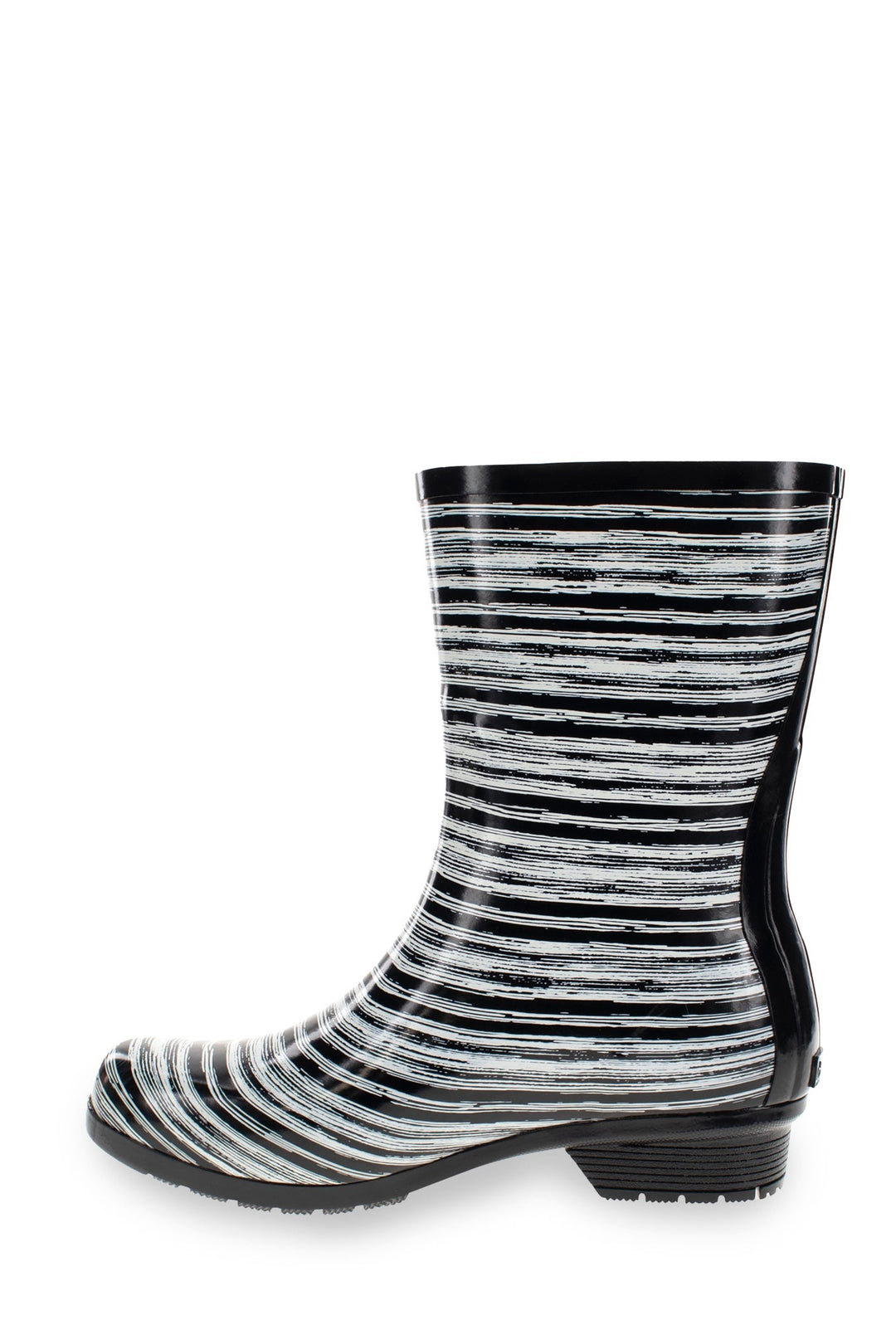 Gloss Drybrush Mid Rain Boot - Black
