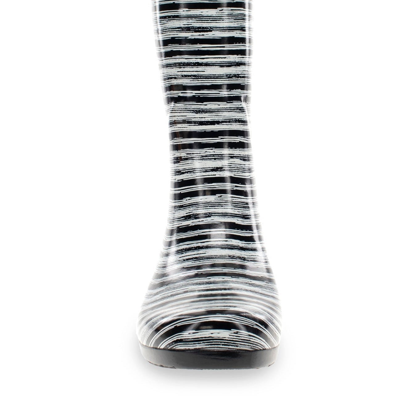 Gloss Drybrush Mid Rain Boot - Black