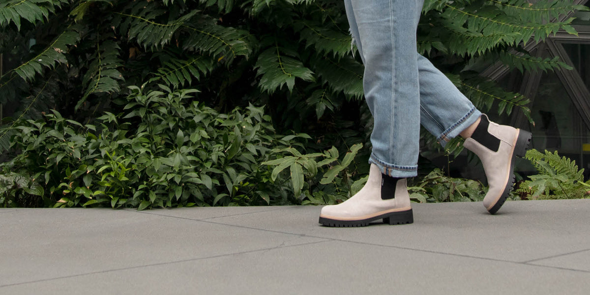 Woman walking in Chooka ankle boots
