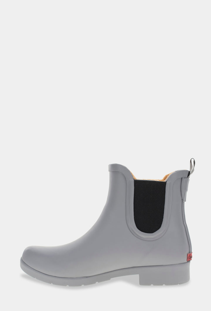 DELRIDGE FAUX FUR CHELSEA RAIN BOOT - GRAY