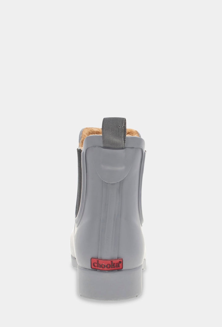DELRIDGE FAUX FUR CHELSEA RAIN BOOT - GRAY