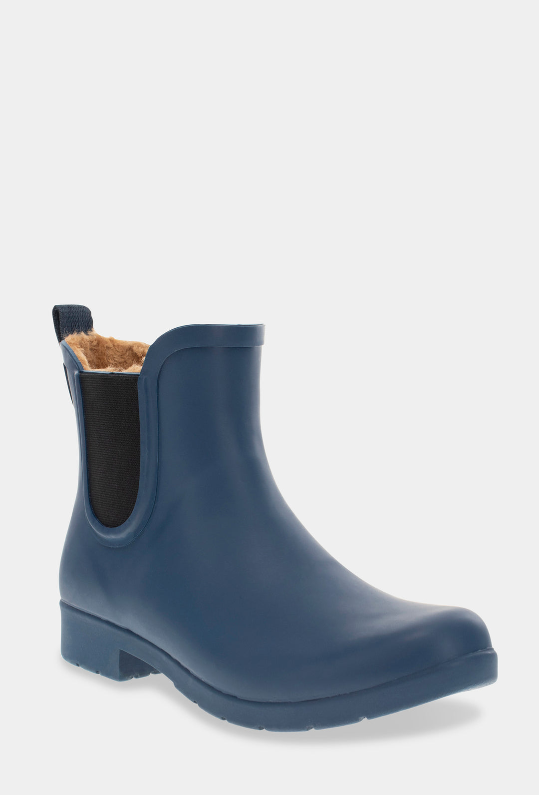 DELRIDGE FAUX FUR CHELSEA RAIN BOOT - NAVY