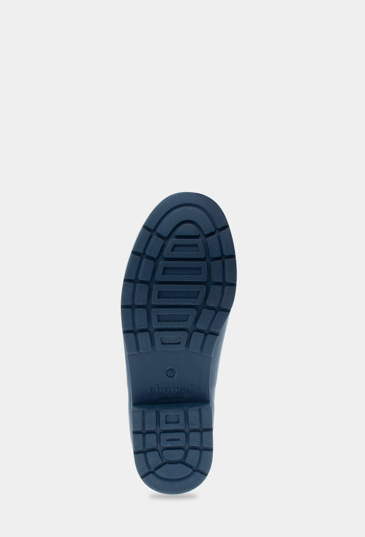 DELRIDGE FAUX FUR CHELSEA RAIN BOOT - NAVY