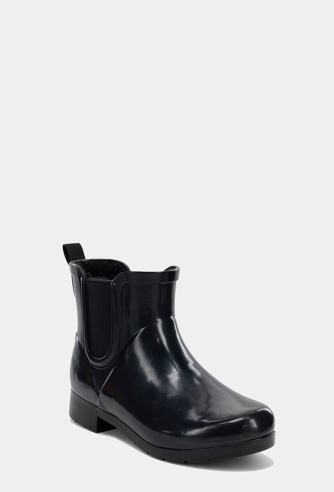 DELRIDGE FAUX FUR CHELSEA RAIN BOOT - BLACK