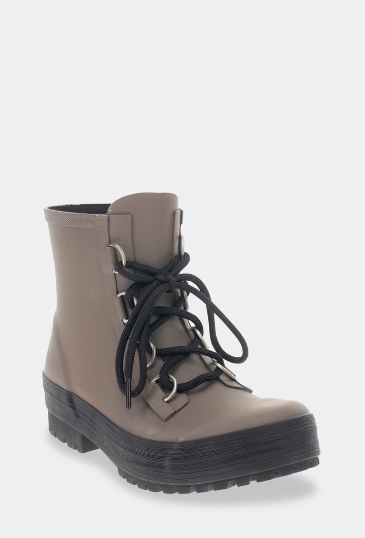 AVA LACE UP ANKLE RAIN BOOT - DARK TAUPE - Chooka