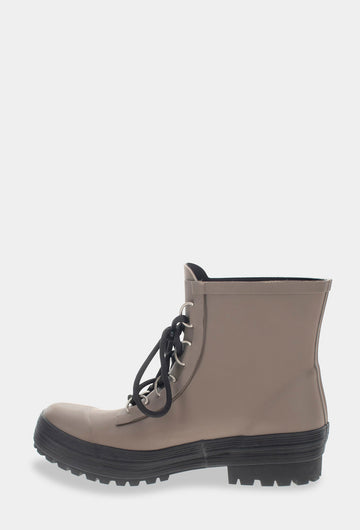 Chooka Boots | Ava Lace Up Ankle Rain Boot - Dark Taupe