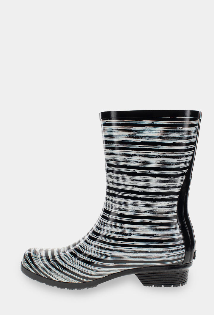 GLOSS DRYBRUSH MID RAIN BOOT - BLACK - Chooka