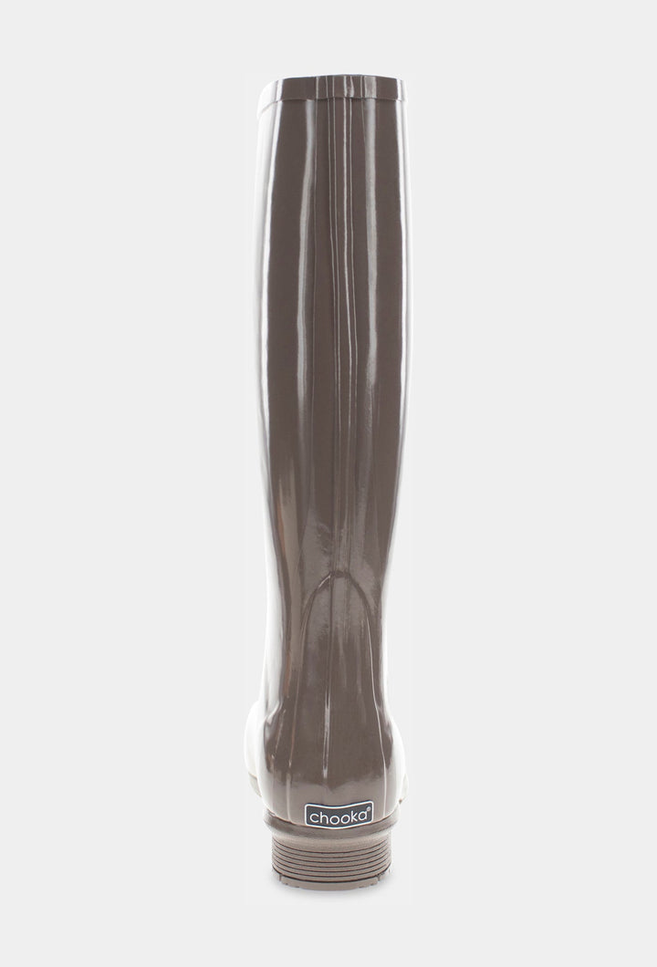 GLOSS TALL RAIN BOOT - DARK TAUPE - Chooka